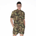 Brown Camouflage Print Men's Romper