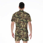 Brown Camouflage Print Men's Rompers