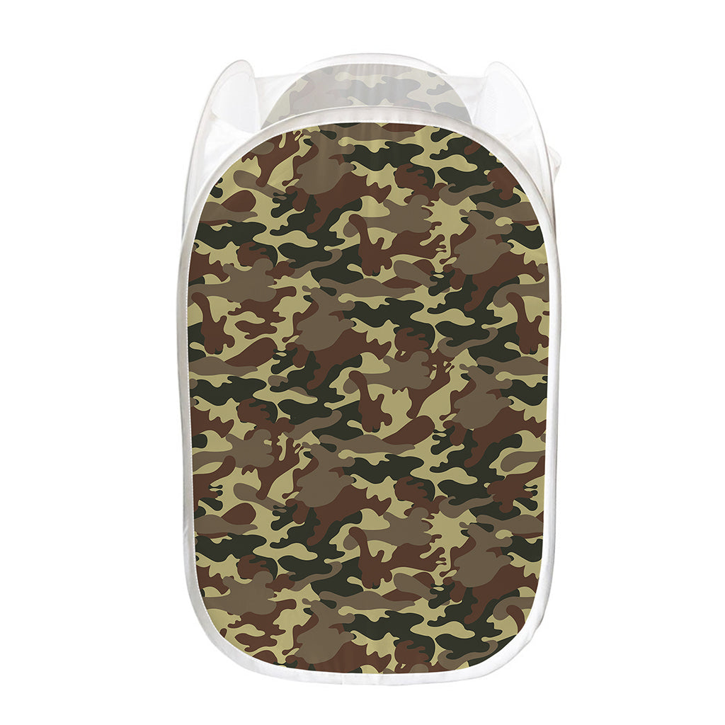 Brown Camouflage Print Mesh Laundry Hamper