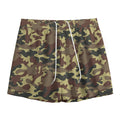 Brown Camouflage Print Mesh Shorts