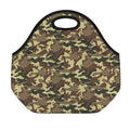 Brown Camouflage Print Neoprene Lunch Bag