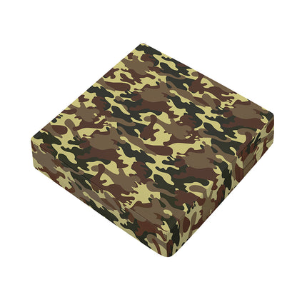 Brown Camouflage Print Outdoor Seat Cushion Cover