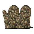 Brown Camouflage Print Oven Mitts