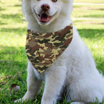 Brown Camouflage Print Over The Collar Dog Bandana