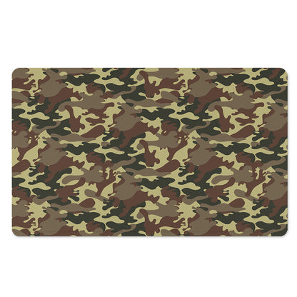 Brown Camouflage Print Polyester Doormat
