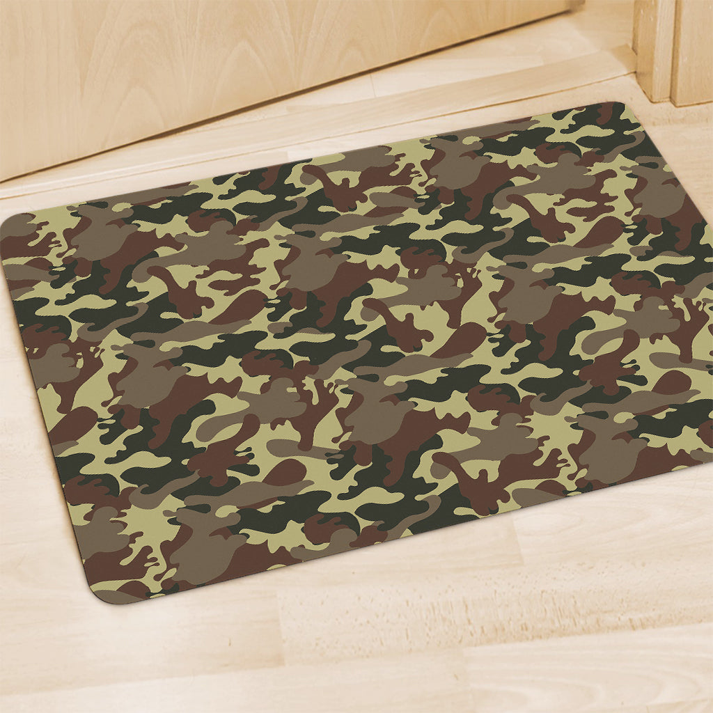 Brown Camouflage Print Polyester Doormat