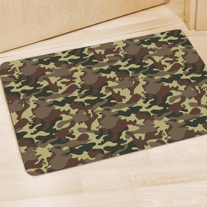 Brown Camouflage Print Polyester Doormat