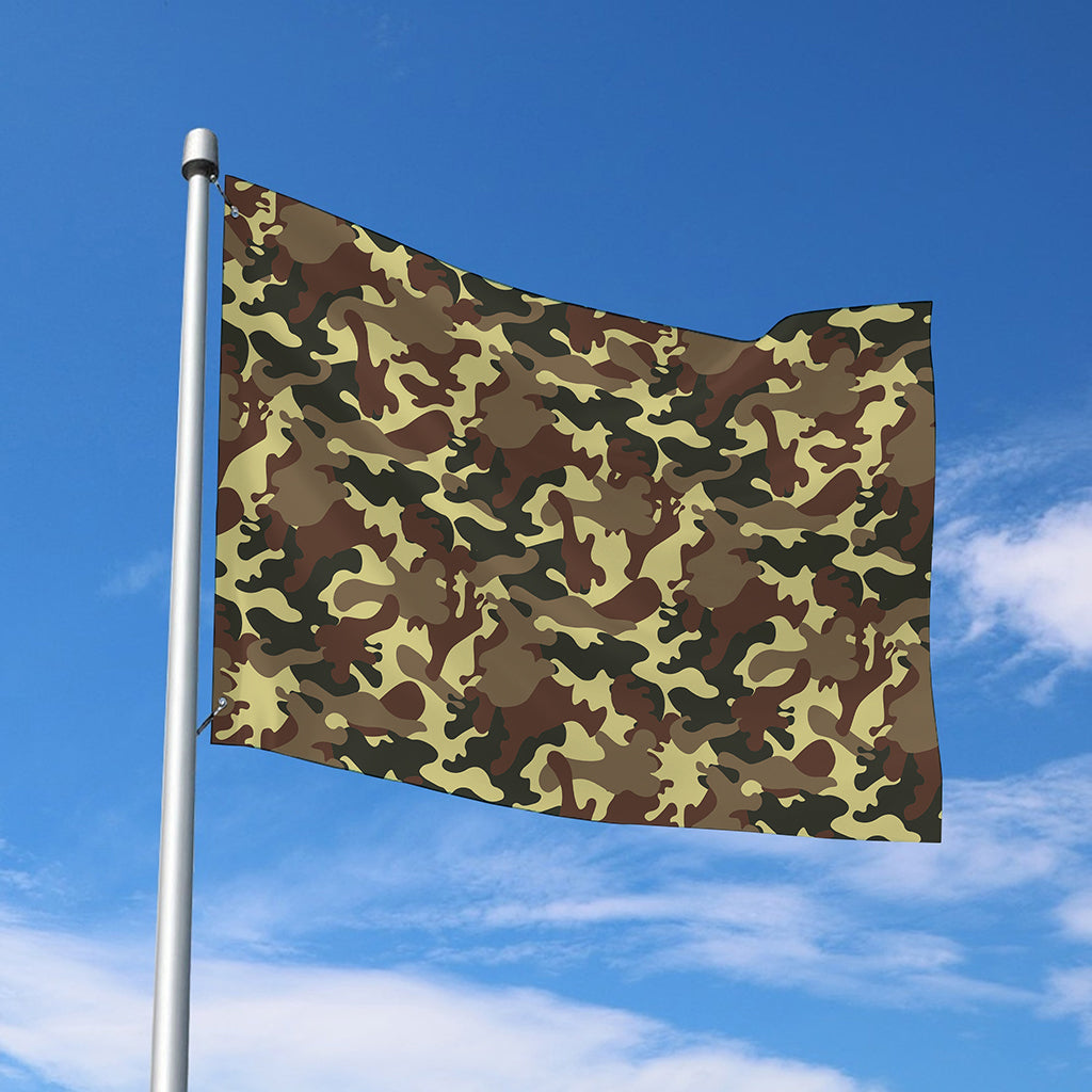 Brown Camouflage Print Polyester Flag