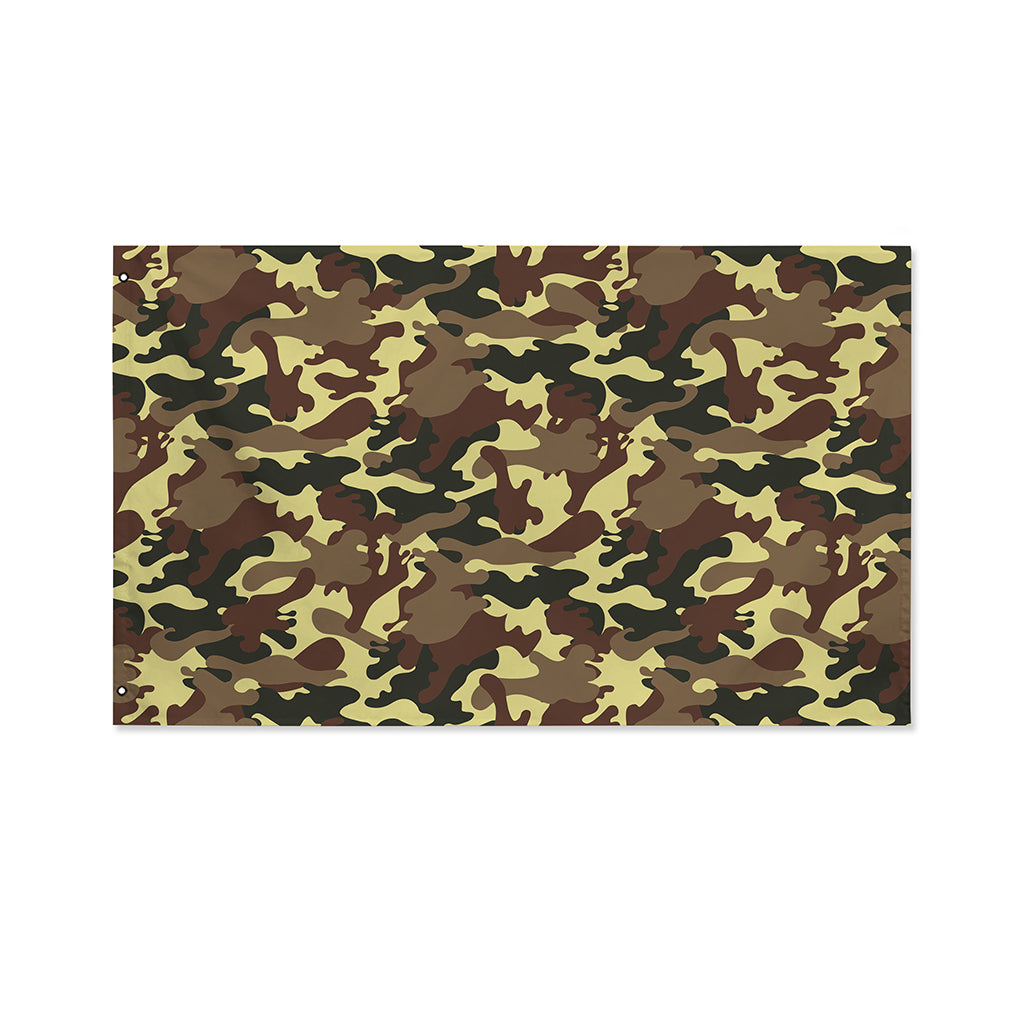 Brown Camouflage Print Polyester Flag