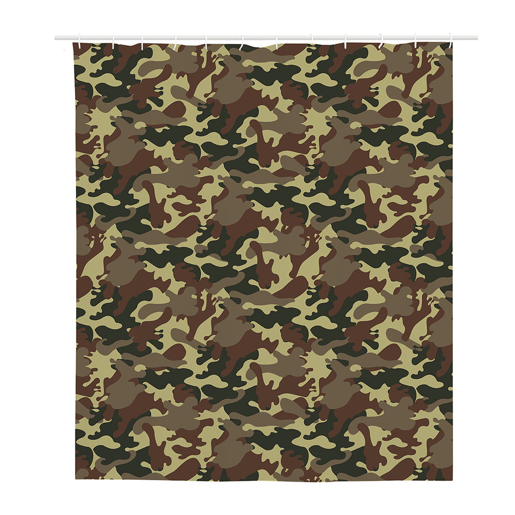 Brown Camouflage Print Polyester Shower Curtain
