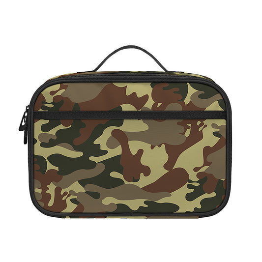 Brown Camouflage Print Portable Lunch Bag