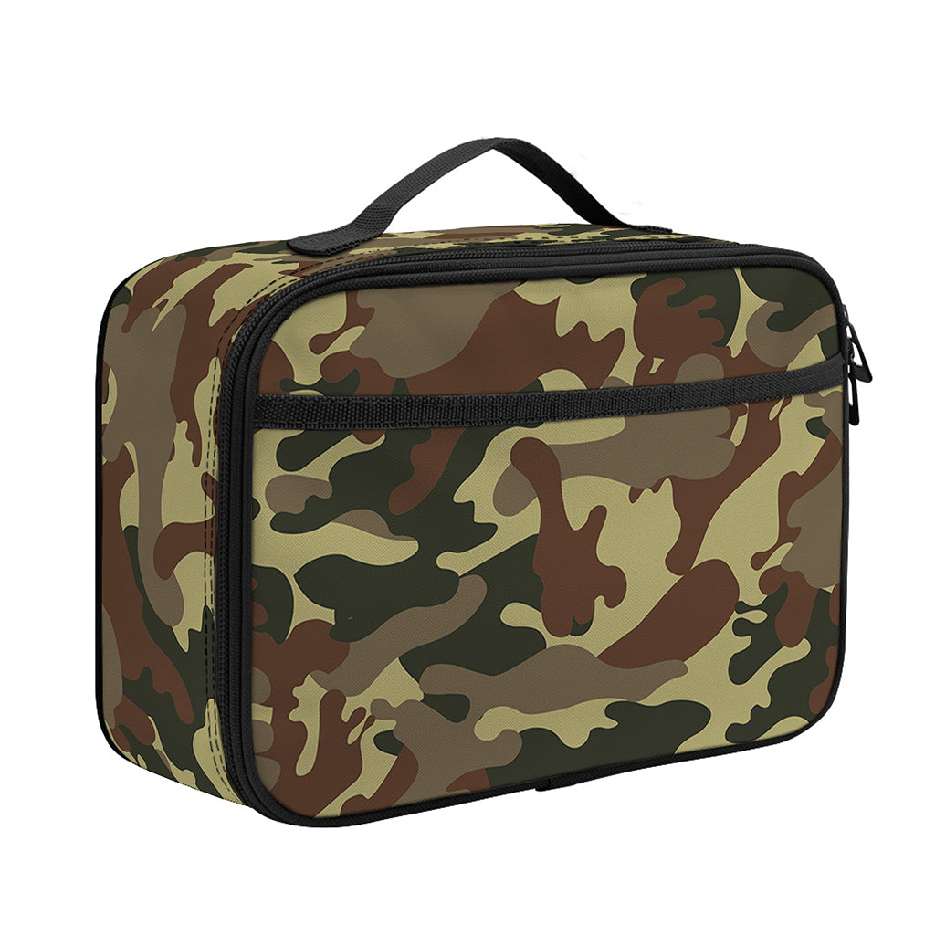 Brown Camouflage Print Portable Lunch Bag