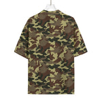 Brown Camouflage Print Rayon Hawaiian Shirt