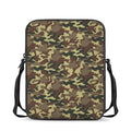 Brown Camouflage Print Rectangular Crossbody Bag