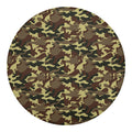 Brown Camouflage Print Round Blanket