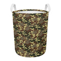 Brown Camouflage Print Round Laundry Basket