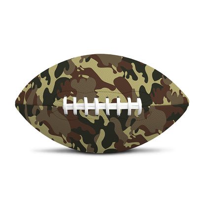 Brown Camouflage Print Rugby Ball