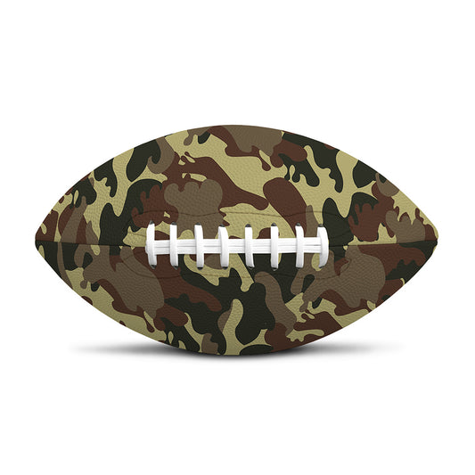 Brown Camouflage Print Rugby Ball