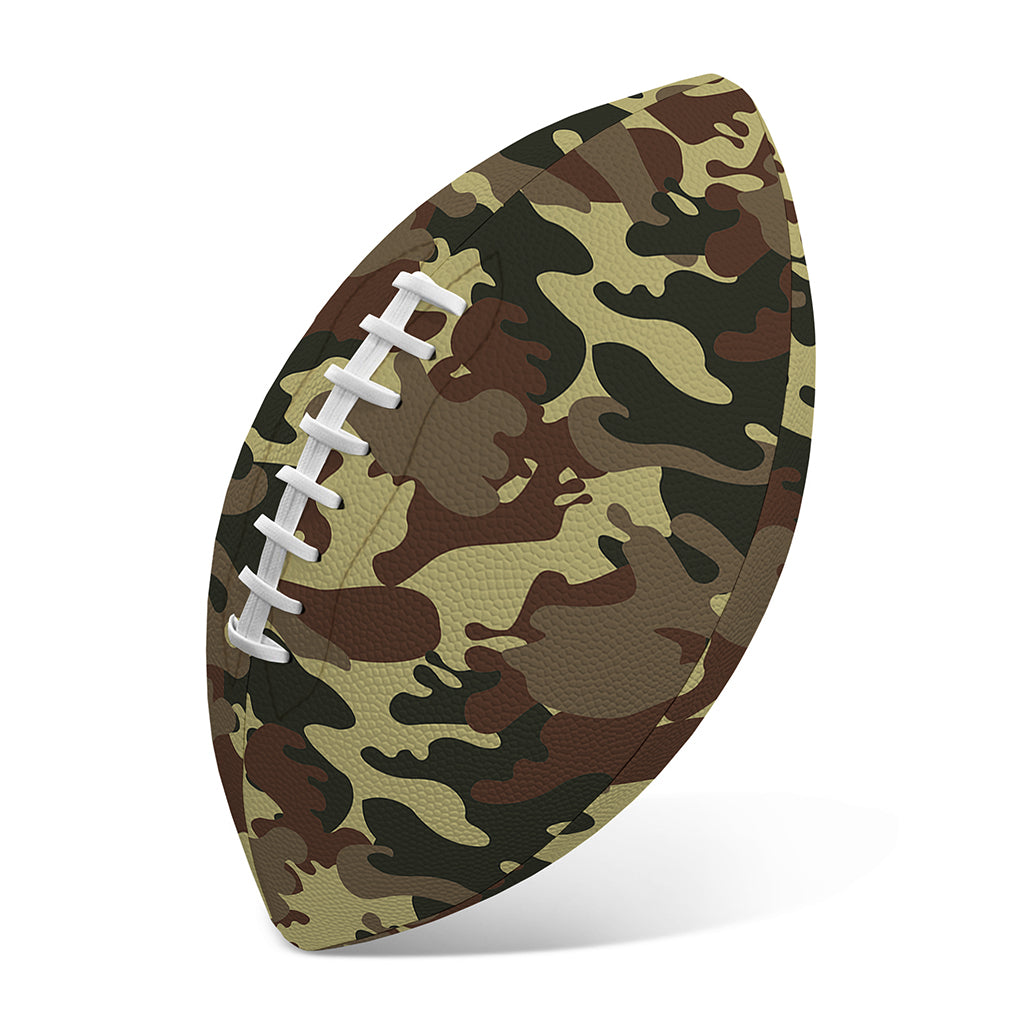 Brown Camouflage Print Rugby Ball
