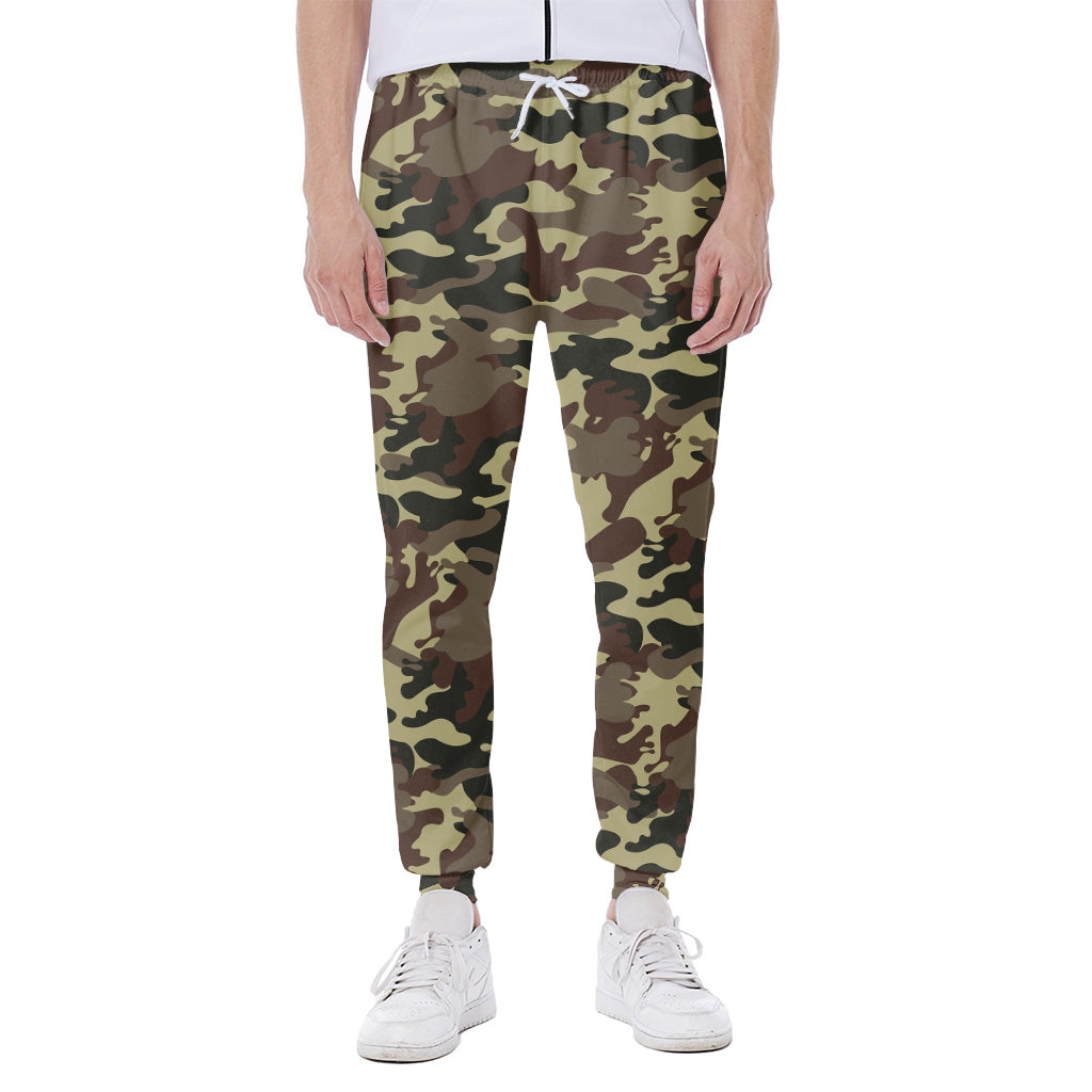 Brown Camouflage Print Scuba Joggers