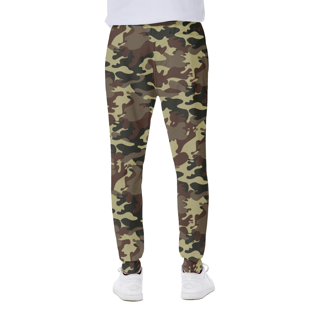 Brown Camouflage Print Scuba Joggers