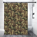Brown Camouflage Print Shower Curtain