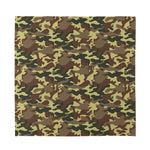 Brown Camouflage Print Silk Bandana