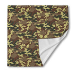 Brown Camouflage Print Silk Bandana