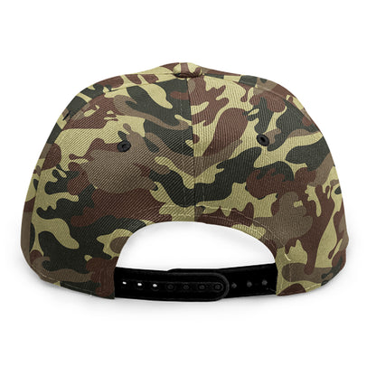 Brown Camouflage Print Snapback Cap