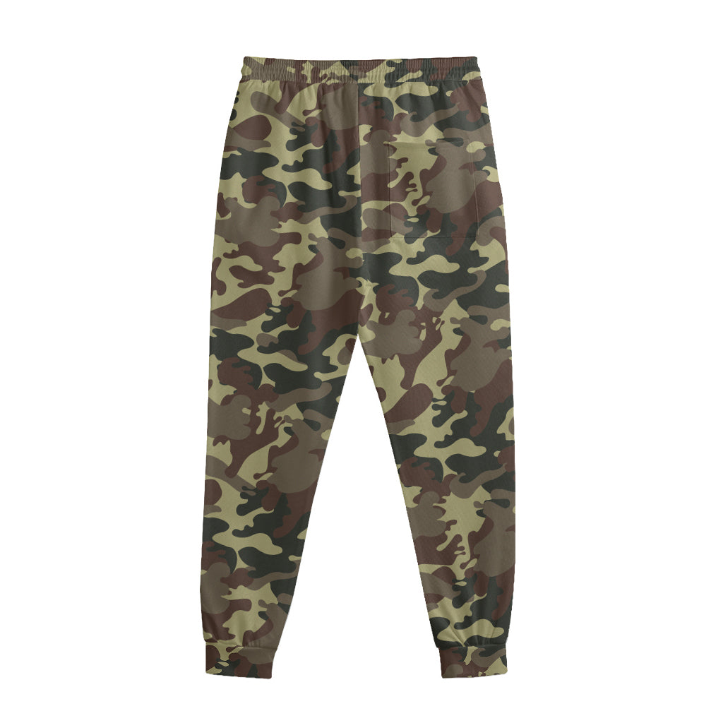 Brown Camouflage Print Sweatpants