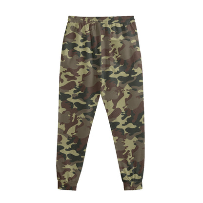 Brown Camouflage Print Sweatpants