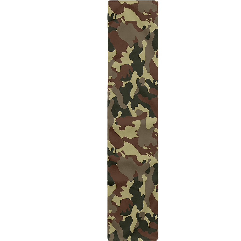 Brown Camouflage Print Table Runner