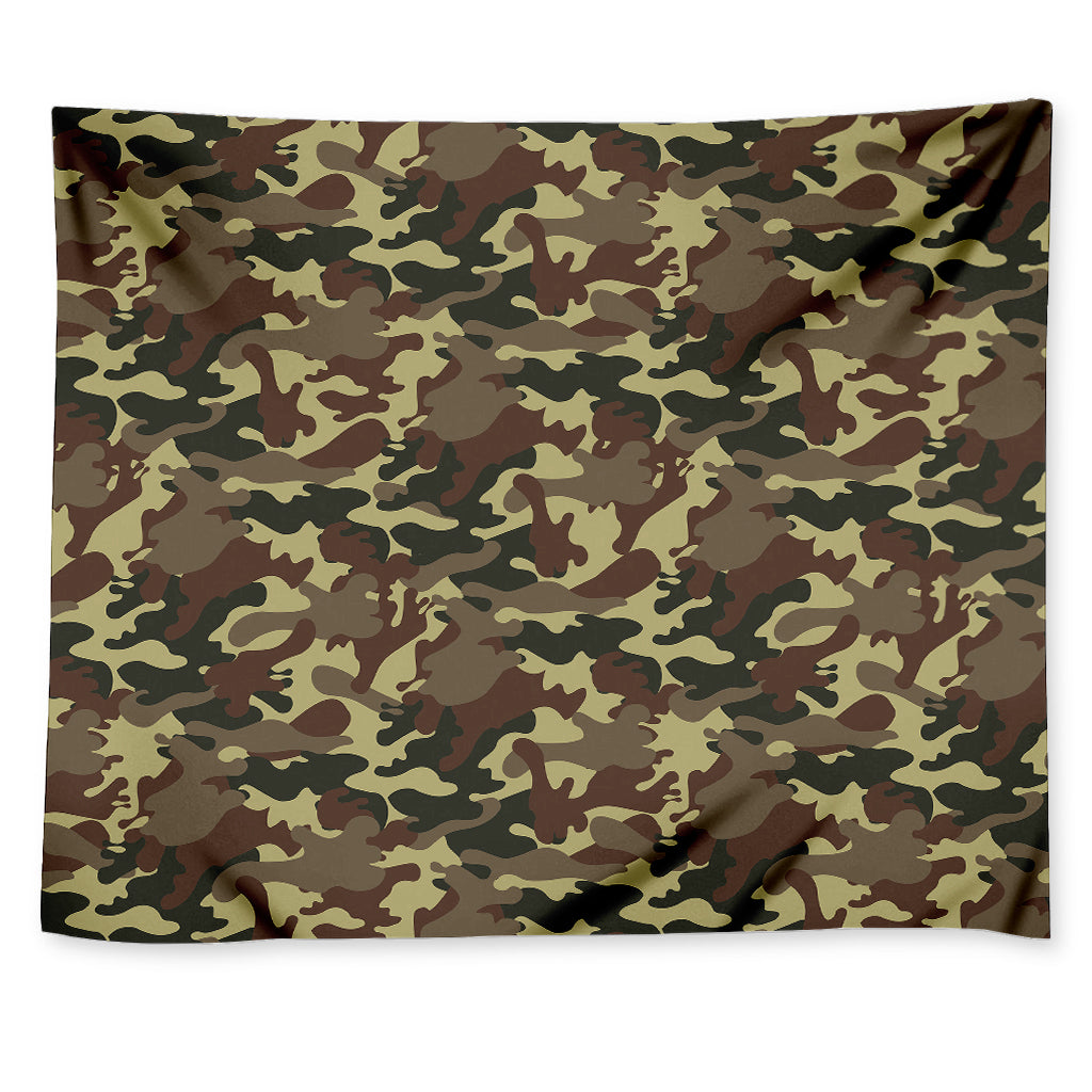 Brown Camouflage Print Tapestry