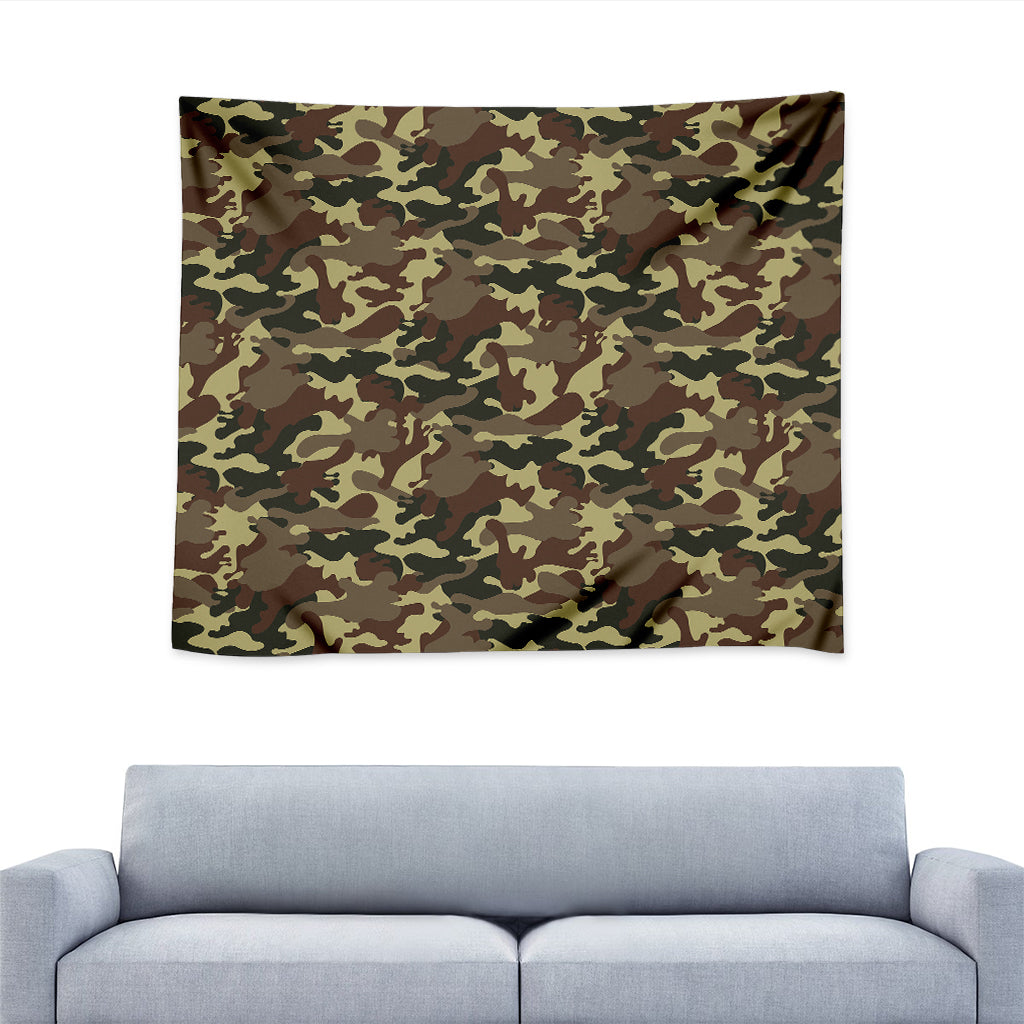 Brown Camouflage Print Tapestry