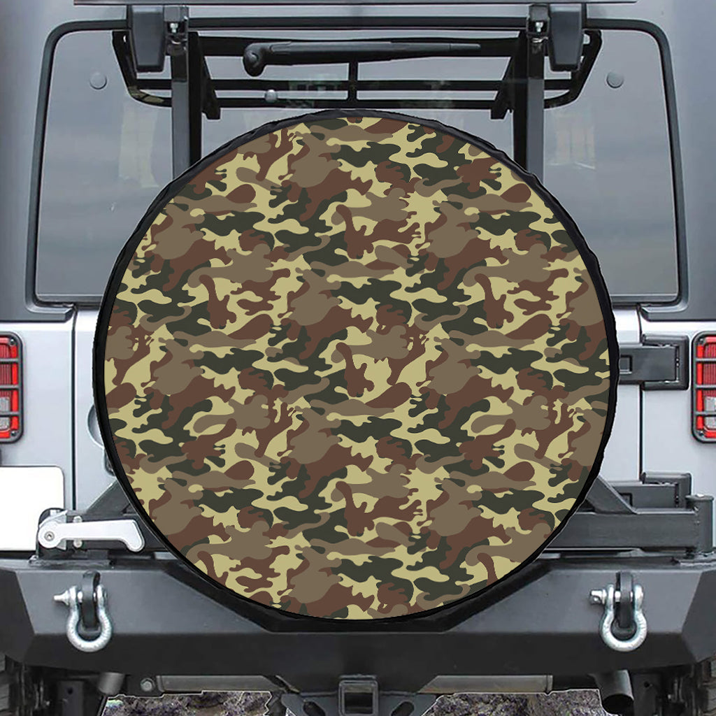 Brown Camouflage Print Tire Cover