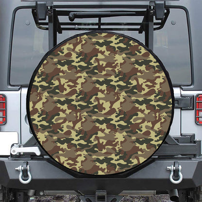 Brown Camouflage Print Tire Cover