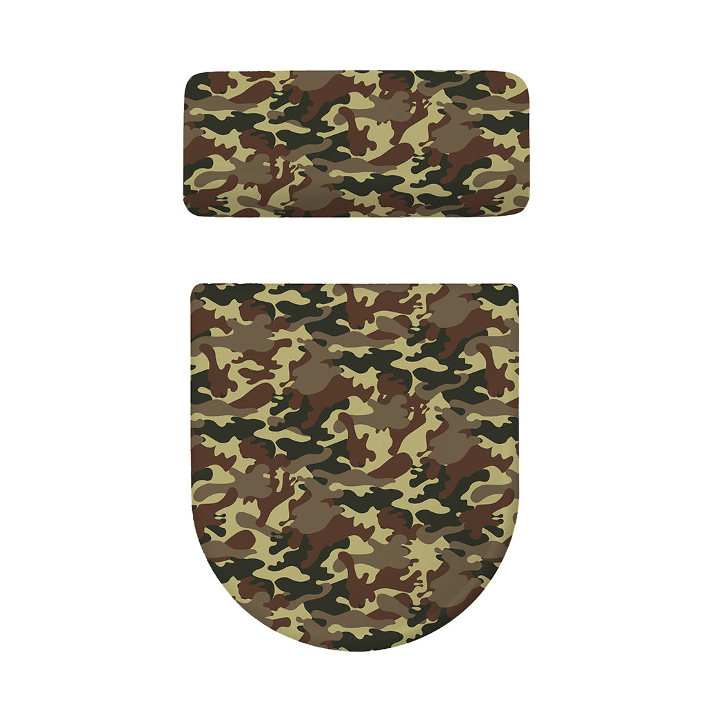 Brown Camouflage Print Toilet Lid And Tank Cover Set