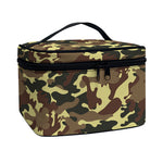 Brown Camouflage Print Travel Makeup Bag