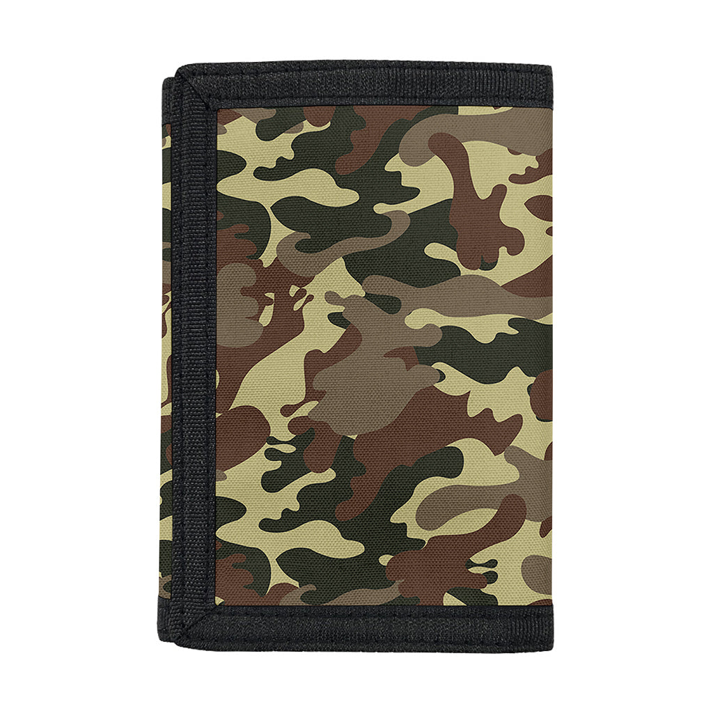 Brown Camouflage Print Trifold Wallet