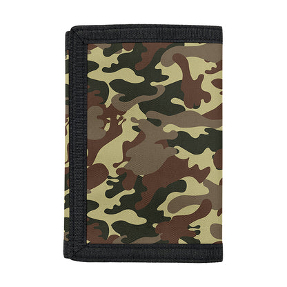 Brown Camouflage Print Trifold Wallet