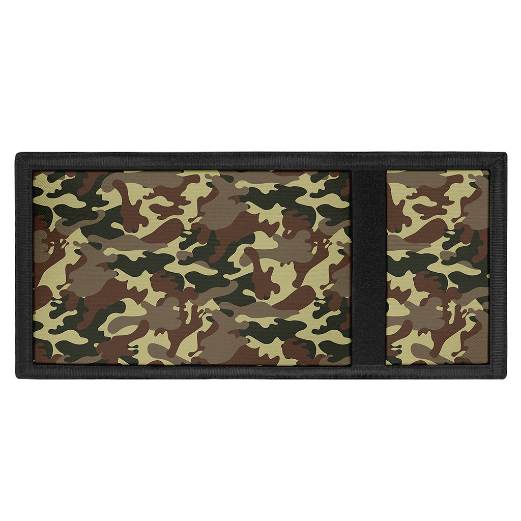 Brown Camouflage Print Trifold Wallet