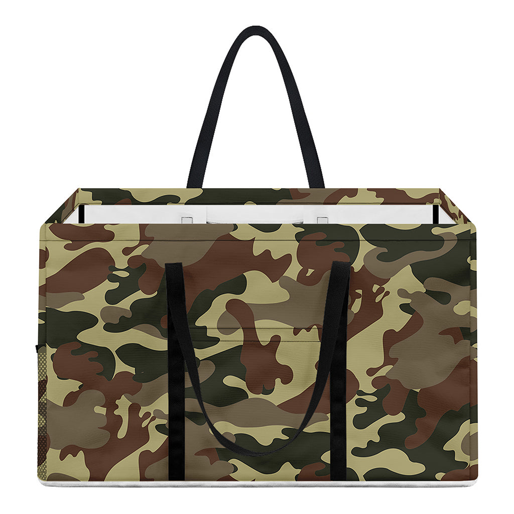 Brown Camouflage Print Utility Tote Bag