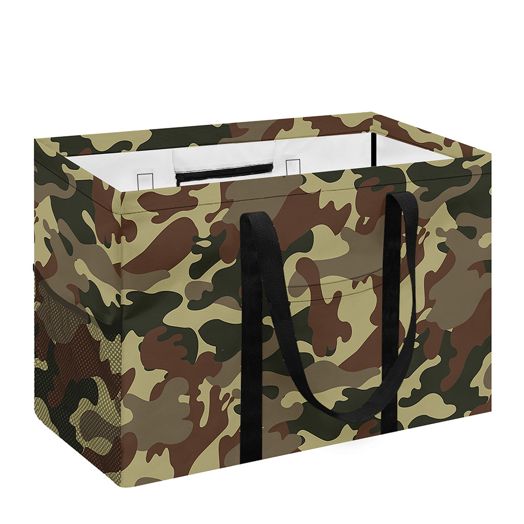 Brown Camouflage Print Utility Tote Bag