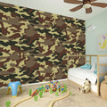 Brown Camouflage Print Wall Sticker
