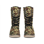 Brown Camouflage Print Winter Boots