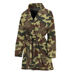 Brown Camouflage Print Women's Bathrobe