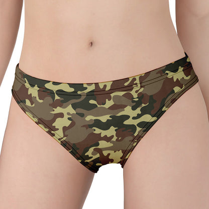 Brown Camouflage Print Women's Panties