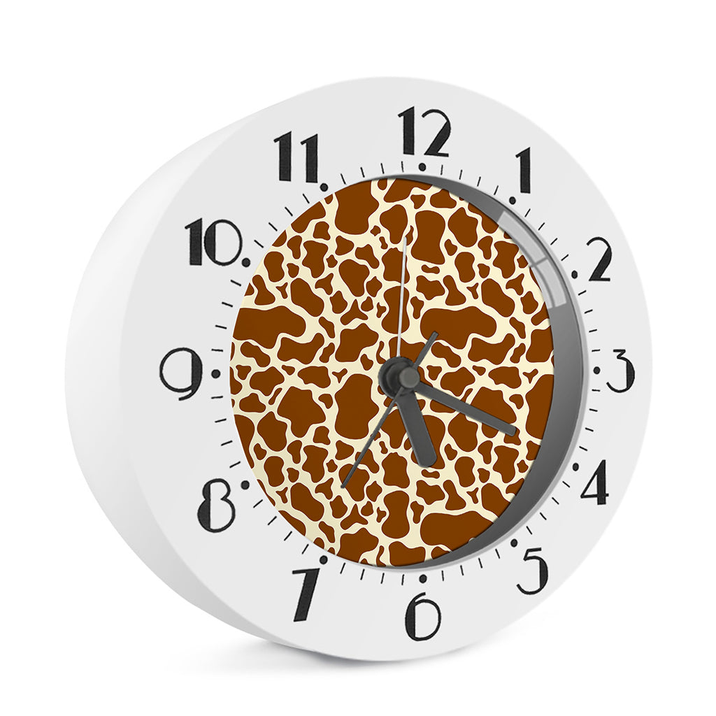 Brown Cow Print Alarm Clock