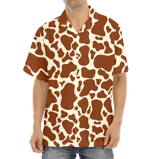 Brown Cow Print Aloha Shirt
