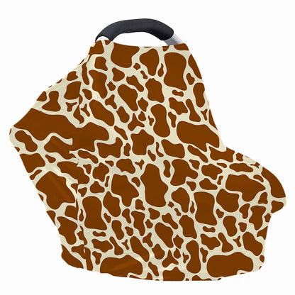 Brown Cow Print Baby Seat Cover
